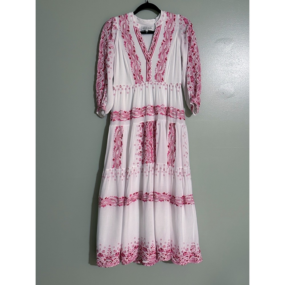 Hale Bob Emery Embroidered Maxi Dress Size X-Small